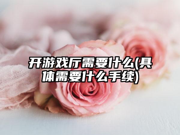开游戏厅需要什么(具体需要什么手续)